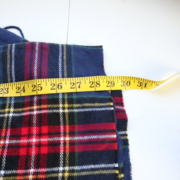 Italy Design | Multi Colored Plaid Cashmere Feel Fringed Wide  Scarf Wrap Unisex - Picture 5 of 8